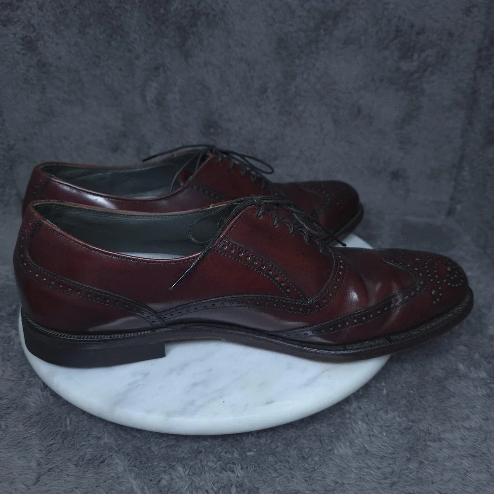 Dexter Brown Leather Wingtip Shoes Mens 9.5 Oxford Dress Lace Up Classic